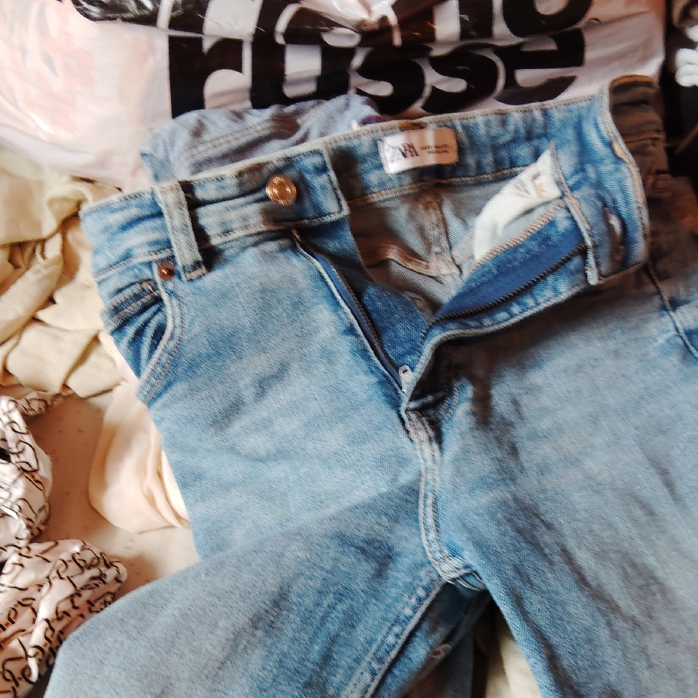 Zara Light Blue Denim Pants